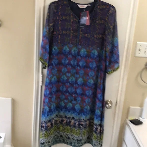 Biba | Dresses | Biba Fully Lined Midi Dress With Side Slits Net | Poshmark